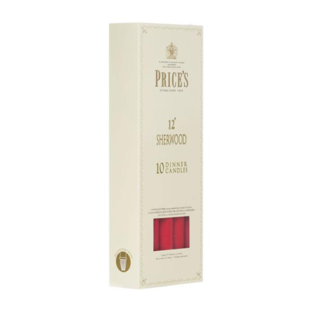 Price's Sherwood Red Dinner Candles 30cm (Box of 10) Extra Image 1